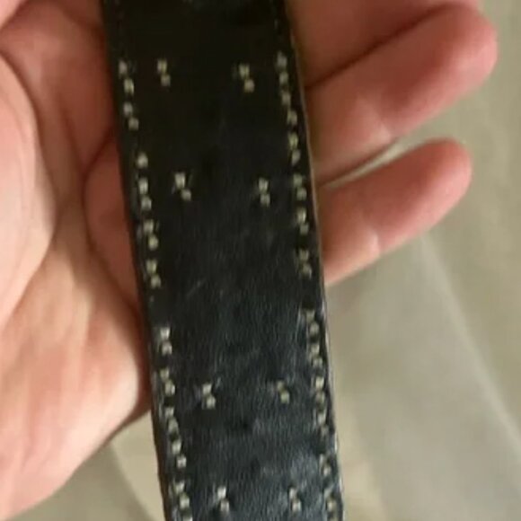 Mens Studded Black Leather Belt with Indian Head Conchos - Picture 5 of 7